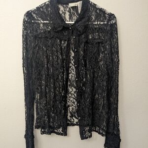 Lacey button down long sleeve